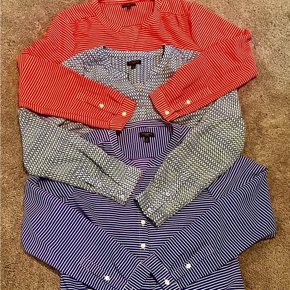 Talbots Red and Green Casual Button Down Shirts